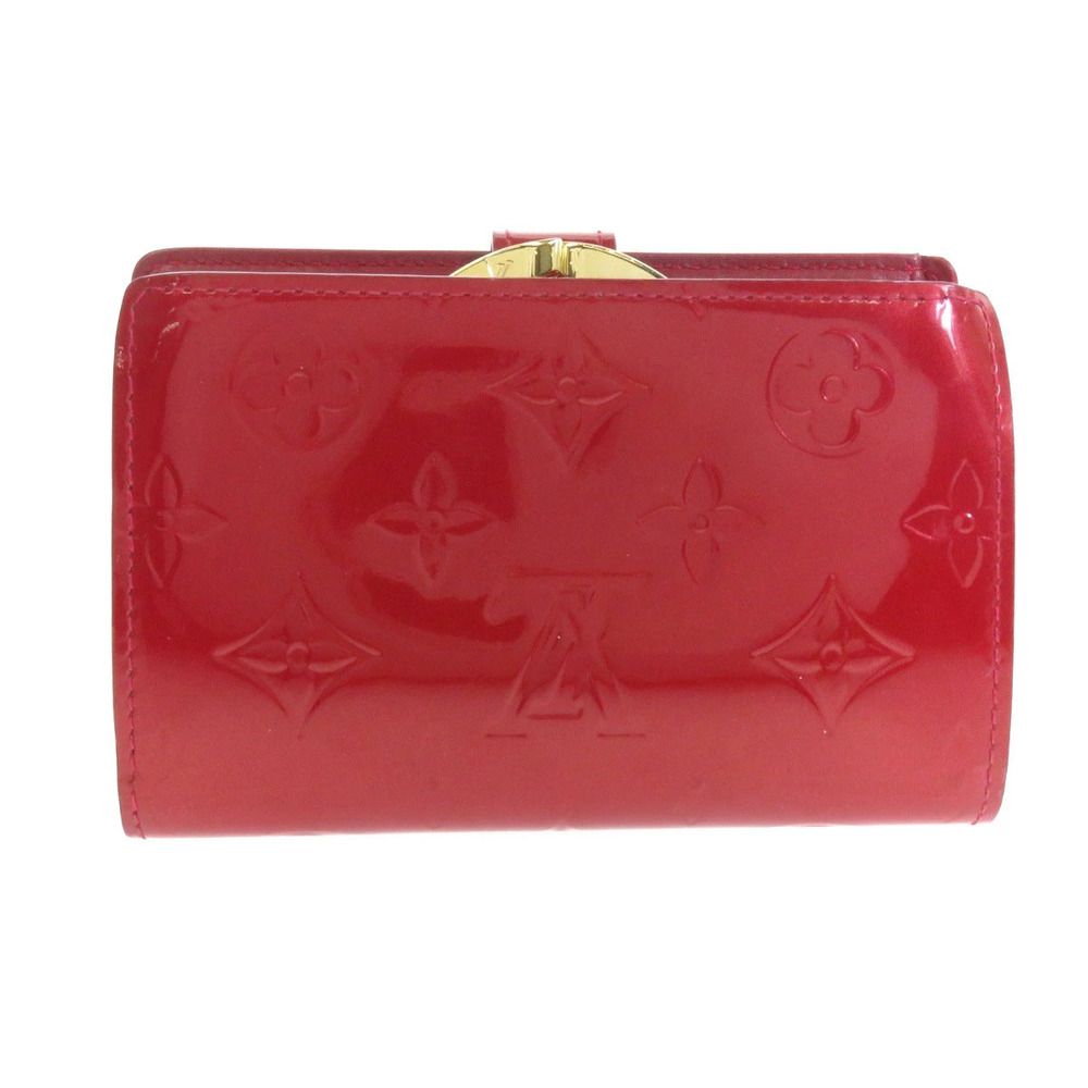 Louis Vuitton coin fold purse Portefeuille Wallet Vernis Bi Viennois Black